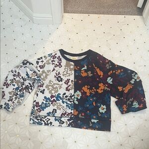 Maeve Colorblock Floral Sweatshirt